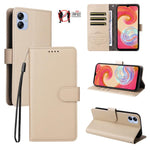 Custodia per telefono in pelle con portafoglio a 3 carte e protezione RFID, con texture litchi., For Samsung Galaxy A23 4G / 5G / F23, For Samsung Galaxy A04e 4G / F04, For Samsung Galaxy A14 4G / 5G, For Samsung Galaxy A34 5G