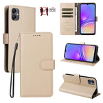 Custodia per telefono in pelle con portafoglio a 3 carte e protezione RFID, con texture litchi., For Samsung Galaxy A05, For Samsung Galaxy A05s, For Samsung Galaxy A25 5G Global, For Samsung Galaxy A24 4G