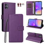 Custodia per telefono in pelle con portafoglio a 3 carte e protezione RFID, con texture litchi., For Samsung Galaxy A05, For Samsung Galaxy A05s, For Samsung Galaxy A25 5G Global, For Samsung Galaxy A24 4G