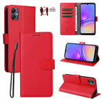 Custodia per telefono in pelle con portafoglio a 3 carte e protezione RFID, con texture litchi., For Samsung Galaxy A05, For Samsung Galaxy A05s, For Samsung Galaxy A25 5G Global, For Samsung Galaxy A24 4G