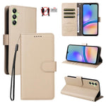 Custodia per telefono in pelle con portafoglio a 3 carte e protezione RFID, con texture litchi., For Samsung Galaxy A05, For Samsung Galaxy A05s, For Samsung Galaxy A25 5G Global, For Samsung Galaxy A24 4G