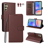 Custodia per telefono in pelle con portafoglio a 3 carte e protezione RFID, con texture litchi., For Samsung Galaxy A05, For Samsung Galaxy A05s, For Samsung Galaxy A25 5G Global, For Samsung Galaxy A24 4G