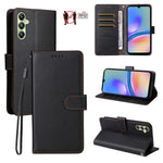 Custodia per telefono in pelle con portafoglio a 3 carte e protezione RFID, con texture litchi., For Samsung Galaxy A05, For Samsung Galaxy A05s, For Samsung Galaxy A25 5G Global, For Samsung Galaxy A24 4G