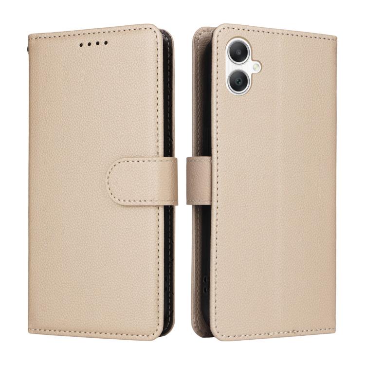 Custodia per telefono in pelle con portafoglio a 3 carte e protezione RFID, con texture litchi., For Samsung Galaxy A07 4G / 5G, For Samsung Galaxy A06 4G / 5G, For Samsung Galaxy A56 5G, For Samsung Galaxy A16 4G / 5G / A26
