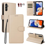 Custodia per telefono in pelle con portafoglio a 3 carte e protezione RFID, con texture litchi., For Samsung Galaxy A23 4G / 5G / F23, For Samsung Galaxy A04e 4G / F04, For Samsung Galaxy A14 4G / 5G, For Samsung Galaxy A34 5G