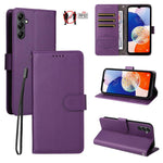 Custodia per telefono in pelle con portafoglio a 3 carte e protezione RFID, con texture litchi., For Samsung Galaxy A23 4G / 5G / F23, For Samsung Galaxy A04e 4G / F04, For Samsung Galaxy A14 4G / 5G, For Samsung Galaxy A34 5G