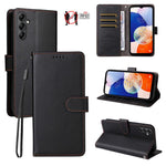 Custodia per telefono in pelle con portafoglio a 3 carte e protezione RFID, con texture litchi., For Samsung Galaxy A23 4G / 5G / F23, For Samsung Galaxy A04e 4G / F04, For Samsung Galaxy A14 4G / 5G, For Samsung Galaxy A34 5G