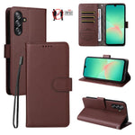 Custodia per telefono in pelle con portafoglio a 3 carte e protezione RFID, con texture litchi., For Samsung Galaxy A07 4G / 5G, For Samsung Galaxy A06 4G / 5G, For Samsung Galaxy A56 5G, For Samsung Galaxy A16 4G / 5G / A26