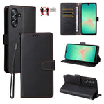 Custodia per telefono in pelle con portafoglio a 3 carte e protezione RFID, con texture litchi., For Samsung Galaxy A07 4G / 5G, For Samsung Galaxy A06 4G / 5G, For Samsung Galaxy A56 5G, For Samsung Galaxy A16 4G / 5G / A26