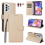 Custodia per telefono in pelle con portafoglio a 3 carte e protezione RFID, con texture litchi., For Samsung Galaxy A23 4G / 5G / F23, For Samsung Galaxy A04e 4G / F04, For Samsung Galaxy A14 4G / 5G, For Samsung Galaxy A34 5G