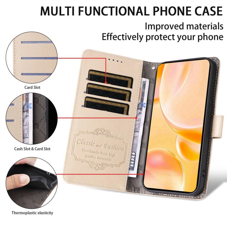 Custodia per telefono in pelle con portafoglio a 3 carte e protezione RFID, con texture litchi., For Samsung Galaxy A23 4G / 5G / F23, For Samsung Galaxy A04e 4G / F04, For Samsung Galaxy A14 4G / 5G, For Samsung Galaxy A34 5G
