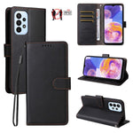 Custodia per telefono in pelle con portafoglio a 3 carte e protezione RFID, con texture litchi., For Samsung Galaxy A23 4G / 5G / F23, For Samsung Galaxy A04e 4G / F04, For Samsung Galaxy A14 4G / 5G, For Samsung Galaxy A34 5G