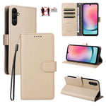 Custodia per telefono in pelle con portafoglio a 3 carte e protezione RFID, con texture litchi., For Samsung Galaxy A05, For Samsung Galaxy A05s, For Samsung Galaxy A25 5G Global, For Samsung Galaxy A24 4G