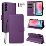 Custodia per telefono in pelle con portafoglio a 3 carte e protezione RFID, con texture litchi., For Samsung Galaxy A05, For Samsung Galaxy A05s, For Samsung Galaxy A25 5G Global, For Samsung Galaxy A24 4G