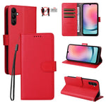 Custodia per telefono in pelle con portafoglio a 3 carte e protezione RFID, con texture litchi., For Samsung Galaxy A05, For Samsung Galaxy A05s, For Samsung Galaxy A25 5G Global, For Samsung Galaxy A24 4G