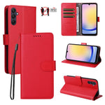 Custodia per telefono in pelle con portafoglio a 3 carte e protezione RFID, con texture litchi., For Samsung Galaxy A05, For Samsung Galaxy A05s, For Samsung Galaxy A25 5G Global, For Samsung Galaxy A24 4G
