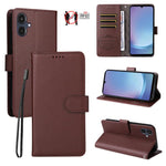 Custodia per telefono in pelle con portafoglio a 3 carte e protezione RFID, con texture litchi., For Galaxy A57 5G, For Galaxy A37 5G, For Galaxy A27 5G, For Samsung Galaxy A25e