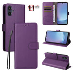 Custodia per telefono in pelle con portafoglio a 3 carte e protezione RFID, con texture litchi., For Galaxy A57 5G, For Galaxy A37 5G, For Galaxy A27 5G, For Samsung Galaxy A25e