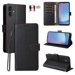 Custodia per telefono in pelle con portafoglio a 3 carte e protezione RFID, con texture litchi., For Galaxy A57 5G, For Galaxy A37 5G, For Galaxy A27 5G, For Samsung Galaxy A25e