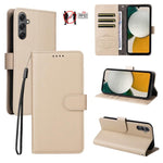 Custodia per telefono in pelle con portafoglio a 3 carte e protezione RFID, con texture litchi., For Samsung Galaxy A23 4G / 5G / F23, For Samsung Galaxy A04e 4G / F04, For Samsung Galaxy A14 4G / 5G, For Samsung Galaxy A34 5G