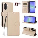 Custodia per telefono in pelle con portafoglio a 3 carte e protezione RFID, con texture litchi., For Samsung Galaxy A36 5G, For Samsung Galaxy A15 4G / 5G, For Samsung Galaxy A55 5G, For Samsung Galaxy A35 5G