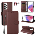 Custodia per telefono in pelle con portafoglio a 3 carte e protezione RFID, con texture litchi., For Samsung Galaxy A54 5G, For Samsung Galaxy A13 4G / 5G, For Samsung Galaxy A53 5G, For Samsung Galaxy A73 5G