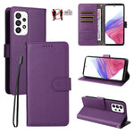 Custodia per telefono in pelle con portafoglio a 3 carte e protezione RFID, con texture litchi., For Samsung Galaxy A54 5G, For Samsung Galaxy A13 4G / 5G, For Samsung Galaxy A53 5G, For Samsung Galaxy A73 5G