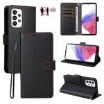 Custodia per telefono in pelle con portafoglio a 3 carte e protezione RFID, con texture litchi., For Samsung Galaxy A54 5G, For Samsung Galaxy A13 4G / 5G, For Samsung Galaxy A53 5G, For Samsung Galaxy A73 5G