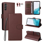 Custodia per telefono in pelle con portafoglio a 3 carte e protezione RFID, con texture litchi., For Samsung Galaxy A54 5G, For Samsung Galaxy A13 4G / 5G, For Samsung Galaxy A53 5G, For Samsung Galaxy A73 5G