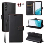 Custodia per telefono in pelle con portafoglio a 3 carte e protezione RFID, con texture litchi., For Samsung Galaxy A54 5G, For Samsung Galaxy A13 4G / 5G, For Samsung Galaxy A53 5G, For Samsung Galaxy A73 5G