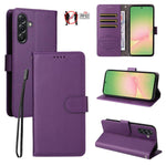 Custodia per telefono in pelle con portafoglio a 3 carte e protezione RFID, con texture litchi., For Samsung Galaxy A07 4G / 5G, For Samsung Galaxy A06 4G / 5G, For Samsung Galaxy A56 5G, For Samsung Galaxy A16 4G / 5G / A26