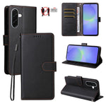Custodia per telefono in pelle con portafoglio a 3 carte e protezione RFID, con texture litchi., For Galaxy A57 5G, For Galaxy A37 5G, For Galaxy A27 5G, For Samsung Galaxy A25e