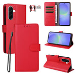 Custodia per telefono in pelle con portafoglio a 3 carte e protezione RFID, con texture litchi., For Galaxy A57 5G, For Galaxy A37 5G, For Galaxy A27 5G, For Samsung Galaxy A25e