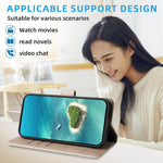 Custodia per telefono in pelle con portafoglio a 3 carte e protezione RFID, con texture litchi., For Galaxy A57 5G, For Galaxy A37 5G, For Galaxy A27 5G, For Samsung Galaxy A25e