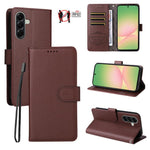 Custodia per telefono in pelle con portafoglio a 3 carte e protezione RFID, con texture litchi., For Galaxy A57 5G, For Galaxy A37 5G, For Galaxy A27 5G, For Samsung Galaxy A25e