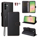 Custodia per telefono in pelle con portafoglio a 3 carte e protezione RFID, con texture litchi., For Galaxy A57 5G, For Galaxy A37 5G, For Galaxy A27 5G, For Samsung Galaxy A25e