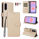 Custodia per telefono in pelle con portafoglio a 3 carte e protezione RFID, con texture litchi., For Galaxy A57 5G, For Galaxy A37 5G, For Galaxy A27 5G, For Samsung Galaxy A25e