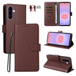 Custodia per telefono in pelle con portafoglio a 3 carte e protezione RFID, con texture litchi., For Galaxy A57 5G, For Galaxy A37 5G, For Galaxy A27 5G, For Samsung Galaxy A25e