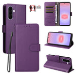Custodia per telefono in pelle con portafoglio a 3 carte e protezione RFID, con texture litchi., For Galaxy A57 5G, For Galaxy A37 5G, For Galaxy A27 5G, For Samsung Galaxy A25e