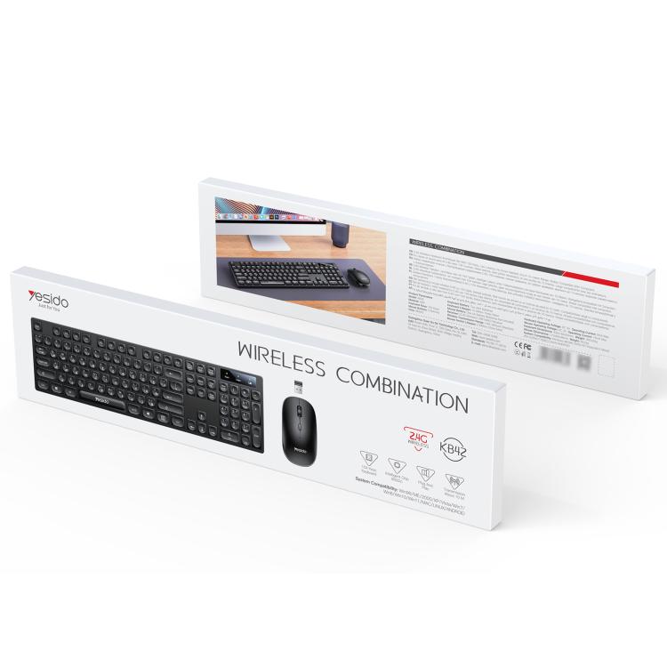 Yesido KB42 2.4G Business Wireless Keyboard Mouse Set, Arabic Version, English Version