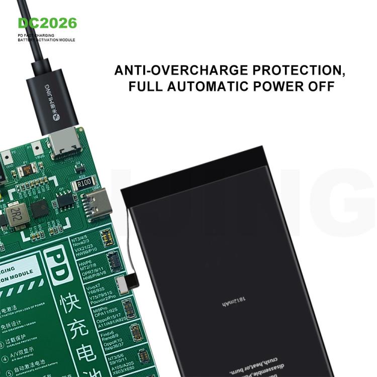 Modulo di attivazione batteria Mijing DC2026 PD per ricarica rapida, compatibile con iPhone 6S-16 Pro Max e la maggior parte dei telefoni Android., Mijing DC2026