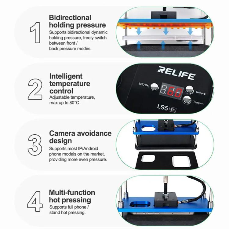 Piattaforma di mantenimento della pressione con riscaldamento bidirezionale Relife LS5 SE, EU Plug, US Plug