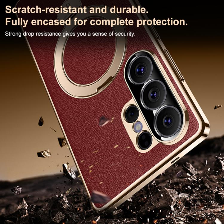 Custodia per telefono in pelle liscia con supporto MagSafe., For Samsung Galaxy S26 Ultra 5G, For Samsung Galaxy S25 Ultra 5G, For Samsung Galaxy S24 Ultra 5G, For Samsung Galaxy S23 Ultra 5G