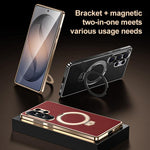 Custodia per telefono in pelle liscia con supporto MagSafe., For Samsung Galaxy S26 Ultra 5G, For Samsung Galaxy S25 Ultra 5G, For Samsung Galaxy S24 Ultra 5G, For Samsung Galaxy S23 Ultra 5G
