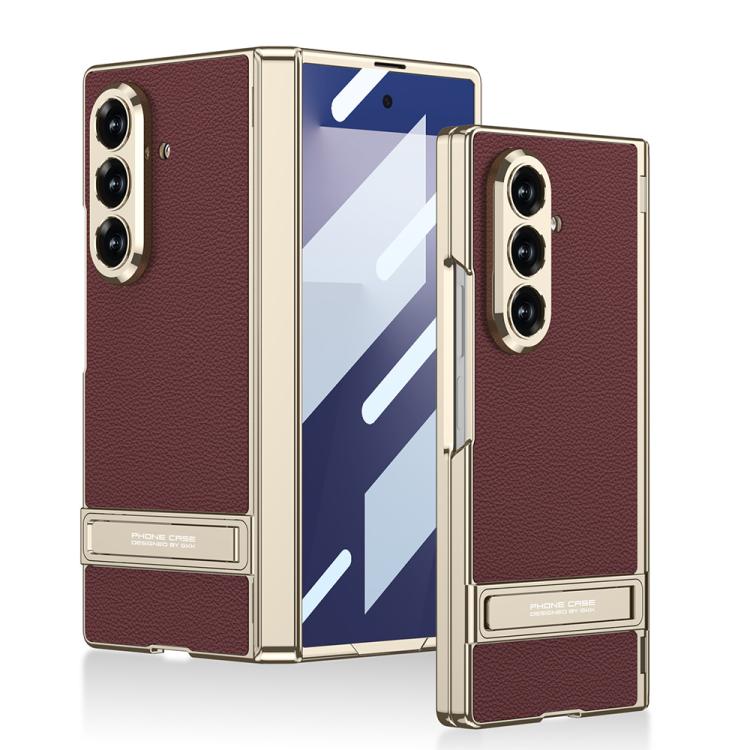 Custodia magnetica in pelle GKK integrata per telefono Triumph Phantom con supporto, For Galaxy Z Flip8 5G, For Samsung Galaxy Z Fold7 5G, For Samsung Galaxy Z Flip7 5G