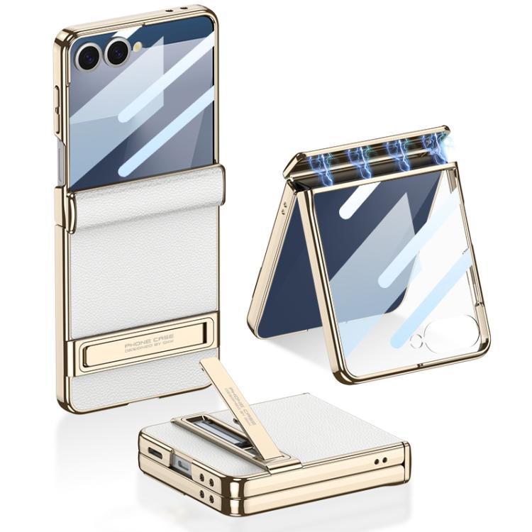 Custodia magnetica in pelle GKK integrata per telefono Triumph Phantom con supporto, For Galaxy Z Flip8 5G, For Samsung Galaxy Z Fold7 5G, For Samsung Galaxy Z Flip7 5G