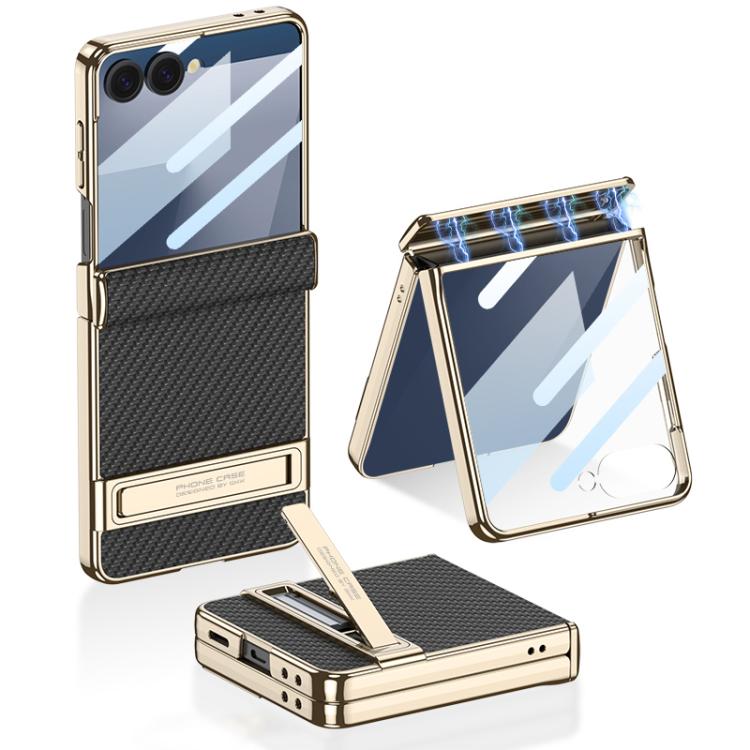 Custodia magnetica in pelle GKK integrata per telefono Triumph Phantom con supporto, For Galaxy Z Flip8 5G, For Samsung Galaxy Z Fold7 5G, For Samsung Galaxy Z Flip7 5G