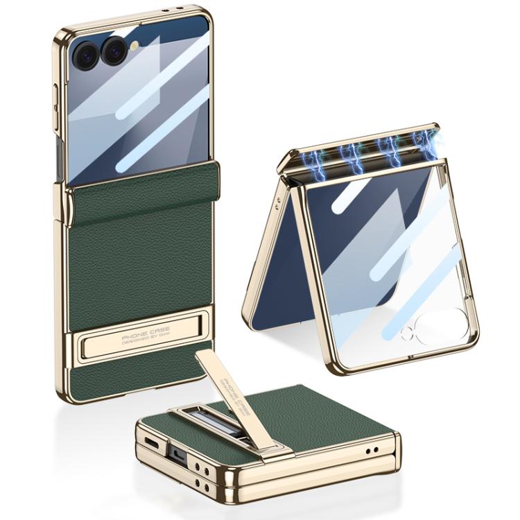 Custodia magnetica in pelle GKK integrata per telefono Triumph Phantom con supporto, For Galaxy Z Flip8 5G, For Samsung Galaxy Z Fold7 5G, For Samsung Galaxy Z Flip7 5G