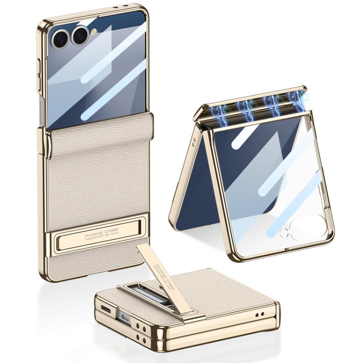 Custodia magnetica in pelle GKK integrata per telefono Triumph Phantom con supporto, For Galaxy Z Flip8 5G, For Samsung Galaxy Z Fold7 5G, For Samsung Galaxy Z Flip7 5G