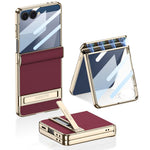 Custodia magnetica in pelle GKK integrata per telefono Triumph Phantom con supporto, For Galaxy Z Flip8 5G, For Samsung Galaxy Z Fold7 5G, For Samsung Galaxy Z Flip7 5G